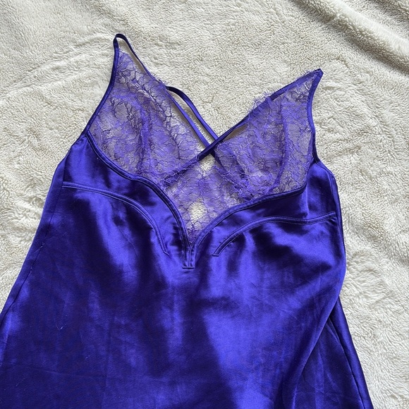 Victoria’s Secret Purple Satin and Lace Nightgown Medium - Picture 2 of 9